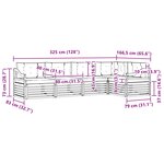 vidaXL Ensemble de canapés d'extérieur 5 Pièces Blanc et Beige Polyester