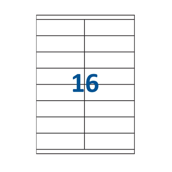 Lot de 100 Planches étiquettes autocollantes blanches sur feuille A4 : 105 x 35 mm (16 étiquettes par feuille  spéciales bons de transport)