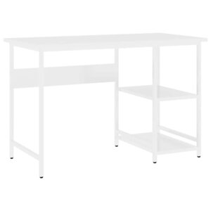 vidaXL Bureau d'ordinateur Blanc 105x50x72 cm MDF et métal
