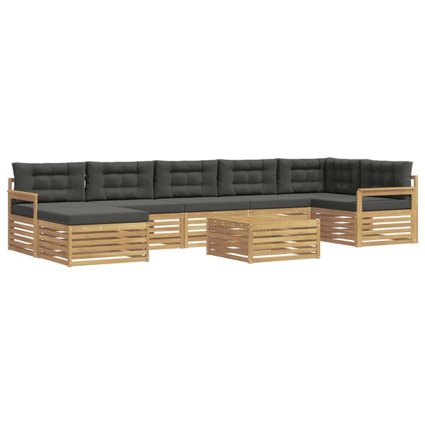 vidaXL Ensemble de canapés d'extérieur 8 pc Blanc et anthracite