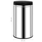 Vidaxl poubelle à capteur automatique 60 l acier inoxydable
