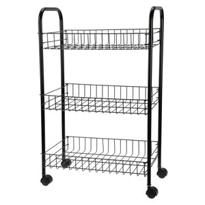 Excellent houseware chariot de cuisine avec 3 paniers noir