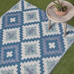 Tapis extérieur terrasse réversible - Tapis de jardin imperméable et résistant UV - Mia - Bleu - 180x270 cm - HOMESCAPES