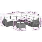 vidaXL Salon de jardin avec coussins 7 Pièces gris clair résine tressée