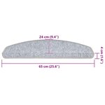 vidaXL Tapis d'escalier 30 pièces 65 x 24 x 4 cm Gris clair Demi-rond Grand
