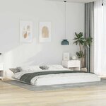 vidaXL Cadre de lit Blanc 200 x 210 cm Bois massif en pin