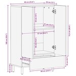 Buffet vidaXL 60x33x100 cm en bois massif d'acacia