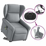 vidaXL Fauteuil inclinable de massage électrique Gris clair Tissu