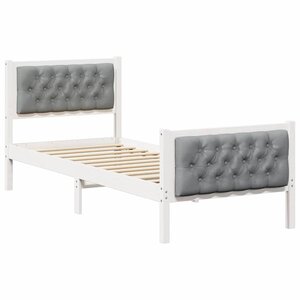 vidaXL Cadre de lit avec tête de lit Gris clair 80 x 200 cm Pin massif