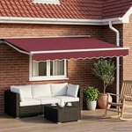 vidaXL Cadre de store manuel avec LEDs Bourgogne et Blanc 3 5 x 2 5 m