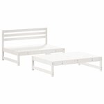 vidaXL Salon de jardin 2 Pièces avec coussins blanc bois massif