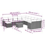 vidaXL Salon de jardin avec coussins 12 Pièces beige résine tressée