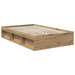 vidaXL Cadre de lit Chêne artisan 120 x 190 cm Pin massif