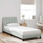 vidaXL Cadre de lit sans matelas Hanko gris clair 80x200 cm velours