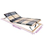 vidaXL Sommier à lattes Marron 70 x 190 cm Bois de hêtre massif