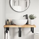 vidaXL Étagère de vasque murale acier et bois massif d'acacia