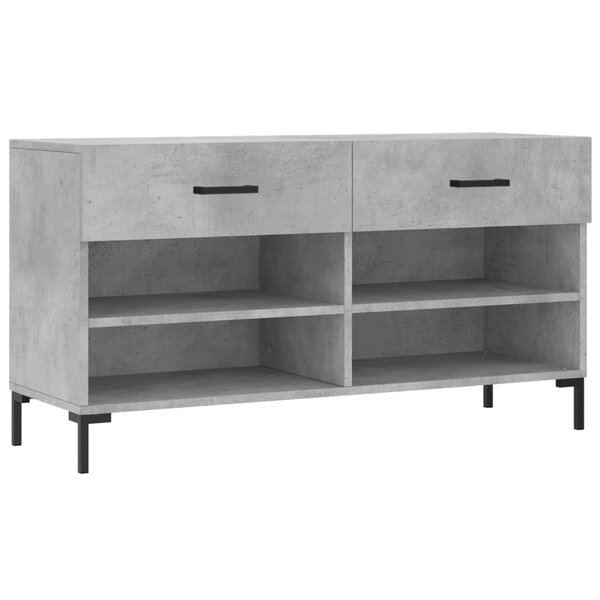vidaXL Banc à chaussures gris béton 102x35x55 cm bois d'ingénierie
