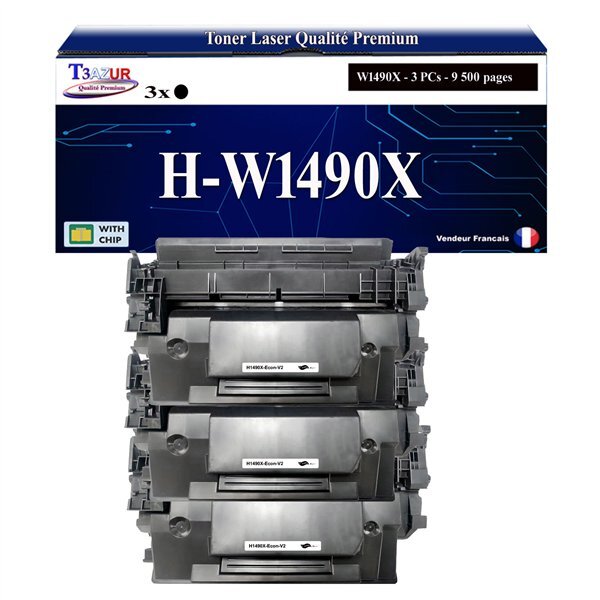 T3AZUR -3x Toners compatibles avec HP W1490X (149X) pour HP LaserJet Pro 4002d  4002dn  4002dw