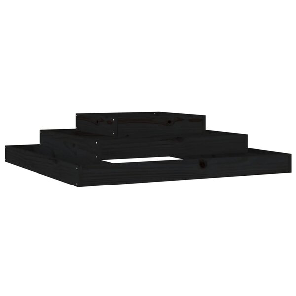 vidaXL Jardinière Noir 110x110x27 cm Bois massif de pin