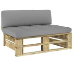 vidaXL Canapé central palette de jardin vert bois de pin imprégné