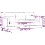 vidaXL Canapé à 3 places Beige 180 cm Tissu microfibre