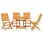 Ensemble de salle à manger de jardin 5 pièces en bois massif d'acacia vidaXL