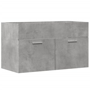 vidaXL Armoire de lavabo de salle de bain gris béton bois d'ingénierie