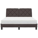 vidaXL Lit avec matelas marron foncé 120x200 cm tissu