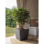 Bac à fleurs carré 42 L - 43 5 x 43 5 x 44 cm - Bac intérieur amovible - Gris anthracite