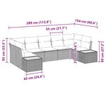 vidaXL Canapé de jardin 7 pièces avec coussins Beige Poly Rattan