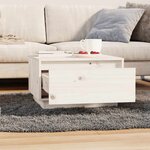vidaXL Table basse Blanc 55x56x32 cm Bois massif de pin
