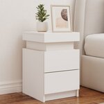 vidaXL Tables de chevet avec lumières LED 2 Pièces blanc 35x39x55 cm