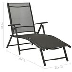 vidaXL Salon de jardin 3 Pièces textilène et aluminium noir