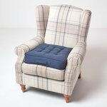 Coussin d'assise rehausseur en coton Bleu marine  50 x 50 x 10 cm - HOMESCAPES