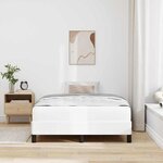 vidaXL Cadre de lit avec matelas Blanc pur 120 x 200 cm tissu