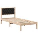 vidaXL Cadre de lit avec tête de lit Noir 75 x 190 cm Pin massif