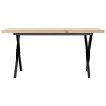 vidaXL Table basse cadre en X 90x40x45 5cm bois de pin massif et acier
