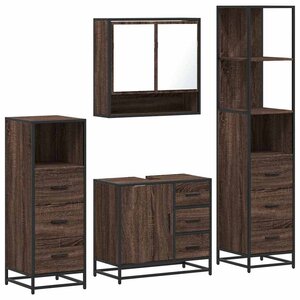 vidaXL Ensemble de meubles de salle de bain 4 Pièces chêne marron