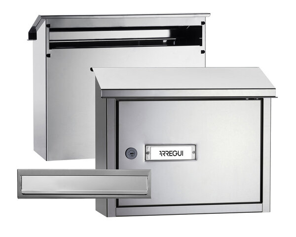 Pack Bouche d'entrée + Boîte aux lettre en acier inoxydable  V4087  Fente 32 5 x 3 cm
