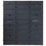 vidaXL Kit de bacs de stockage et panneaux muraux 96 Pièces Bleu et noir