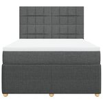 vidaXL Sommier à lattes de lit avec matelas Gris foncé 160x200cm Tissu