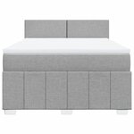 vidaXL Sommier à lattes de lit avec matelas Gris clair 140x190cm Tissu