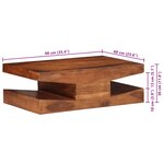 vidaXL Table basse 90x60x30 cm bois massif d'acacia