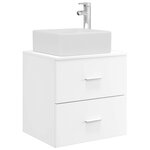 vidaXL Vanité de lavabo mural Blanc 49 5 x 41 x 63 cm