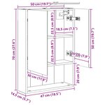 vidaXL Armoire Miroir de Salle de Bain Chêne Sonoma 50 x 14 5 x 70 cm