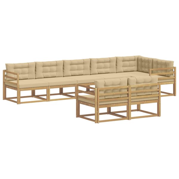 vidaXL Ensemble de canapés d'extérieur 6 pc Blanc et Beige Polyester