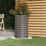 vidaXL Jardinière de jardin Acier enduit de poudre 40x40x68 cm Gris