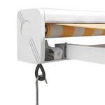 vidaXL Auvent rétractable jaune et blanc 3x2 5 m tissu et aluminium