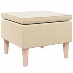 vidaXL Tabouret avec pieds en bois Crème Tissu