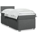 vidaXL Sommier à lattes de lit avec matelas Gris foncé 80x200 cm Tissu
